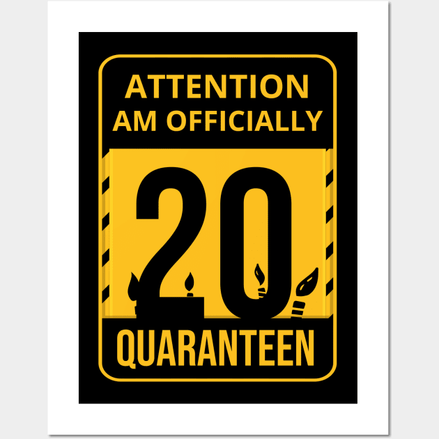 20th Birthday Officially a quarantined adult 20 Years Old Wall Art by heidiki.png